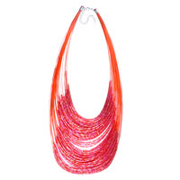 Necklaces - red acrylic beaded necklace Image.
