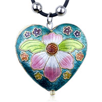 Pendants - turquoise heart cloisonne pendant Image.