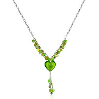 Murano Glass Jewelry - green necklaces pendant Image.
