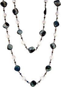 Necklaces - tropical rain coral stone beaded necklace Image.