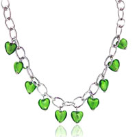 Murano Glass Jewelry - green heart necklace Image.