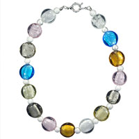 Murano Glass Jewelry - pastel round disc necklace Image.