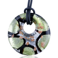 Murano Glass Jewelry - multi strand green and black murano glass necklace Image.