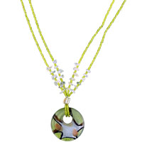 Murano Glass Jewelry - beaded green murano glass necklace Image.