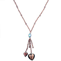 Murano Glass Jewelry - purple heart beaded murano glass necklace Image.