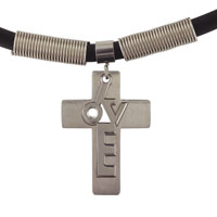 Pendants - stainless steel love cross choker necklace Image.