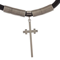 Pendants - stainless steel narrow cross choker necklace Image.