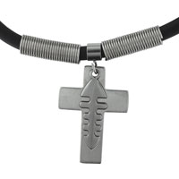 Pendants - stainless steel dagger cross choker necklace Image.