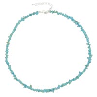 NK_ST005_X32: stone chip turquoise necklace Image.