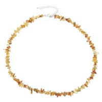 Necklaces - orange aventurine stone chip beads necklace pendant Image.