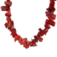 Necklaces - red coral chip christmas necklace Image.