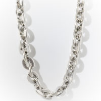 Sterling Silver Jewelry - large sterling silver hoop necklace Image.