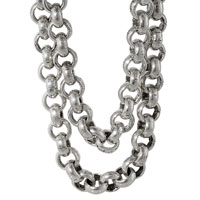 Sterling Silver Jewelry - thick hoop necklace Image.
