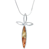 Sterling Silver Jewelry - silver sterling studded cross necklace Image.