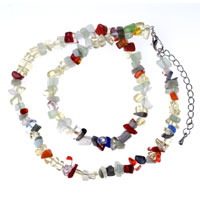 Necklaces - colorful semi precious chip stone necklace bead Image.