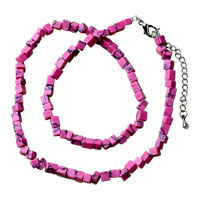 Necklaces - rosy pink semi precious chip stone necklace Image.