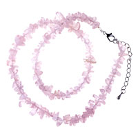 Necklaces - light pink semi precious chip stone necklace Image.