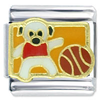 Italian Charms - pug basketball italian charm Image.