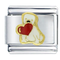 Italian Charms - pug with valentine italian charm Image.