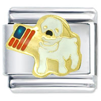 Italian Charms - patriotic pug italian charm Image.