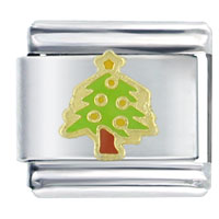 Italian Charms - spring green christmas tree italian charm Image.