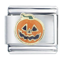 Italian Charms - halloween pumpkin italian charm Image.