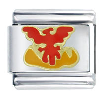 Italian Charms - phoenix over fire italian charm Image.