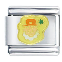 Italian Charms - white beard leprechaun italian charm Image.