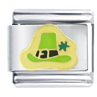 Italian Charms - green leprechaun hat italian charm Image.