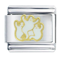 Italian Charms - three white ghosts italian charm Image.