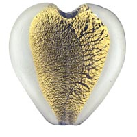 Murano Glass Jewelry - clear gold lampwork glass heart Image.