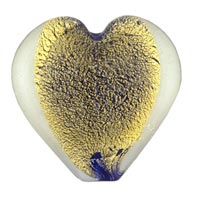European Beads - lampwork heart murano glass loose beads Image.