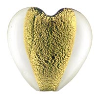 Murano Glass Jewelry - green lampwork heart murano glass loose beads Image.