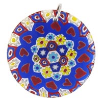 Pendants - millefiori round murano glass pendant Image.