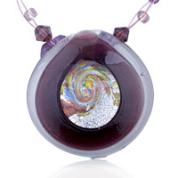 Pendants - purple framed round pendant Image.