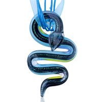 Pendants - bue snake murano pendant Image.