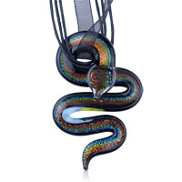 Pendants - multicolor snake murano pendant Image.