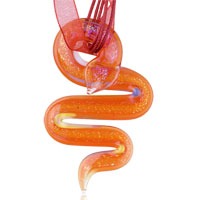 Pendants - bright orange snake murano pendant Image.
