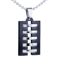 Pendants - black and silver rectangle stainless steel pendant Image.