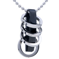 Pendants - stainless steel circle in line pendant Image.