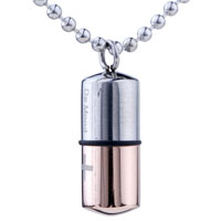 Pendants - two tone capsule stainless steel pendant Image.