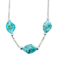 Murano Glass Jewelry - blue helix classic murano glass pendant Image.