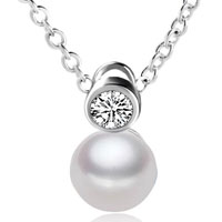 Pendants - dazzling pearl with rhinestone pendant sterling silver Image.