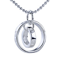 Sterling Silver Jewelry - double hoop silver pendant sterling Image.