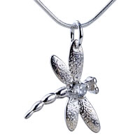 Sterling Silver Jewelry - march birthstone silver dragonfly pendant sterling Image.