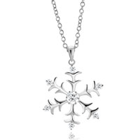 Pendants - april birthstone snowflake 925 sterling silver pendant Image.