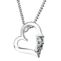 Pugster April Birthstone Heart 925 Sterling Silver Pendant