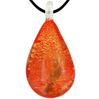 Pendants - deep orange teardrop pendant Image.
