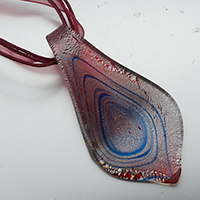 Pendants - blue and silver swirl murano glass pendant Image.