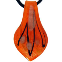 Pendants - gold/black orange murano glass pendant Image.